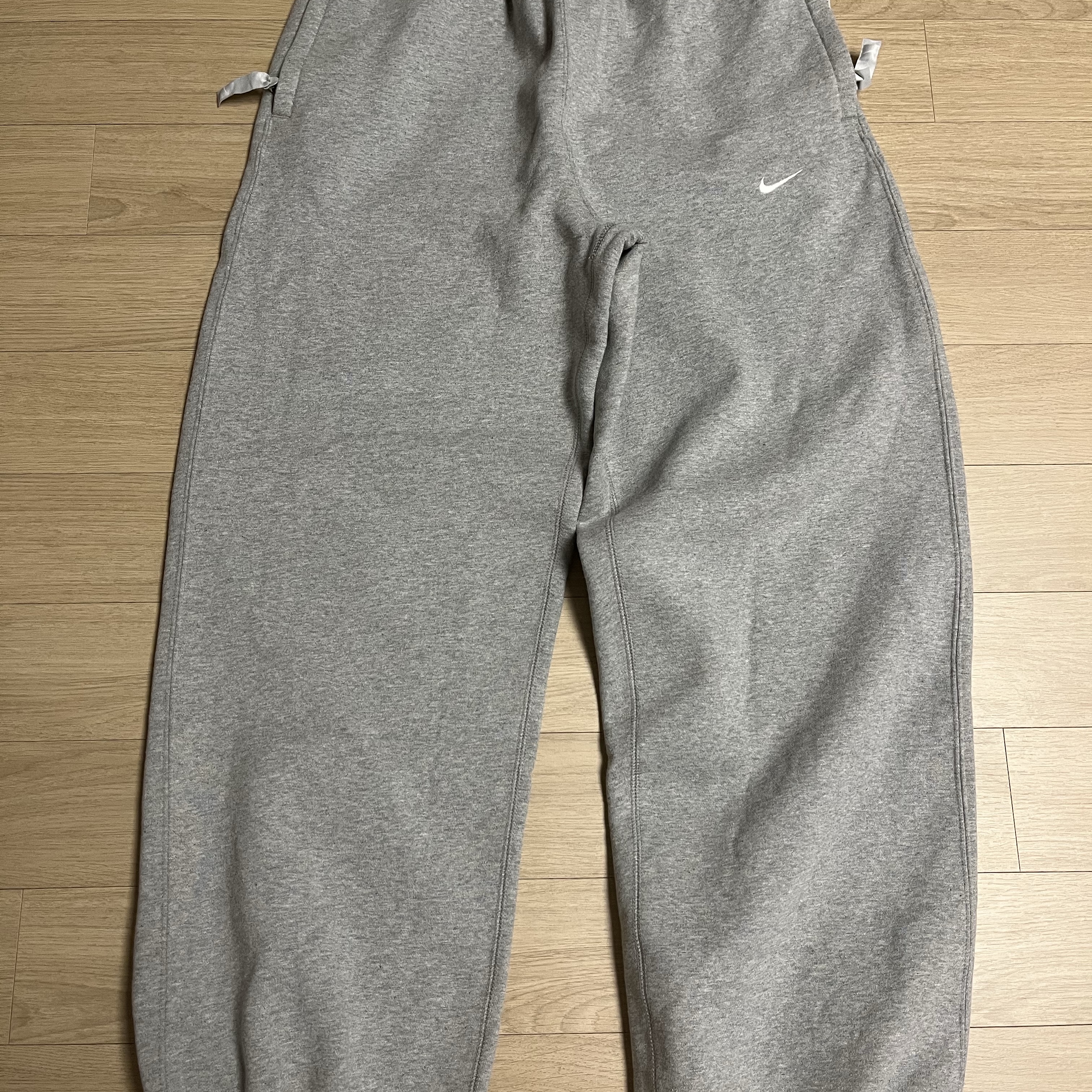 Nike NSW Swoosh Open Hem Fleece Pants Dark Grey Heather - Asia 착용 스타일