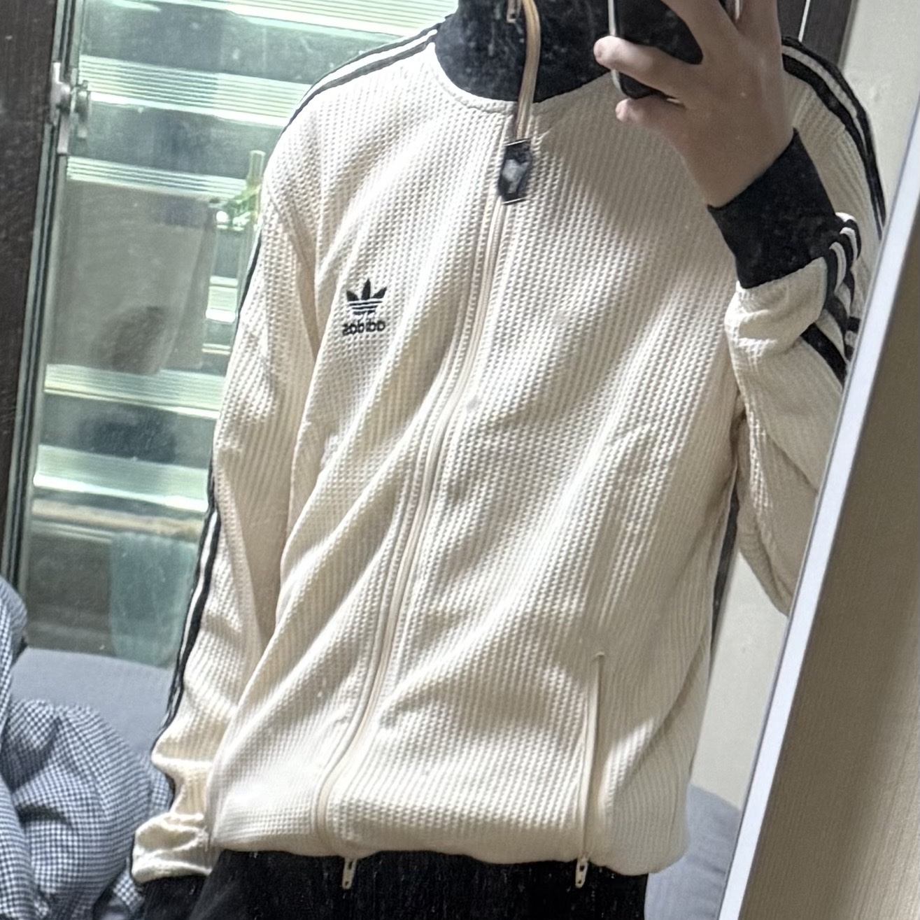 Adidas Waffle Beckenbauer Track Top Wonder White - KR Sizing 착용 스타일 - 2