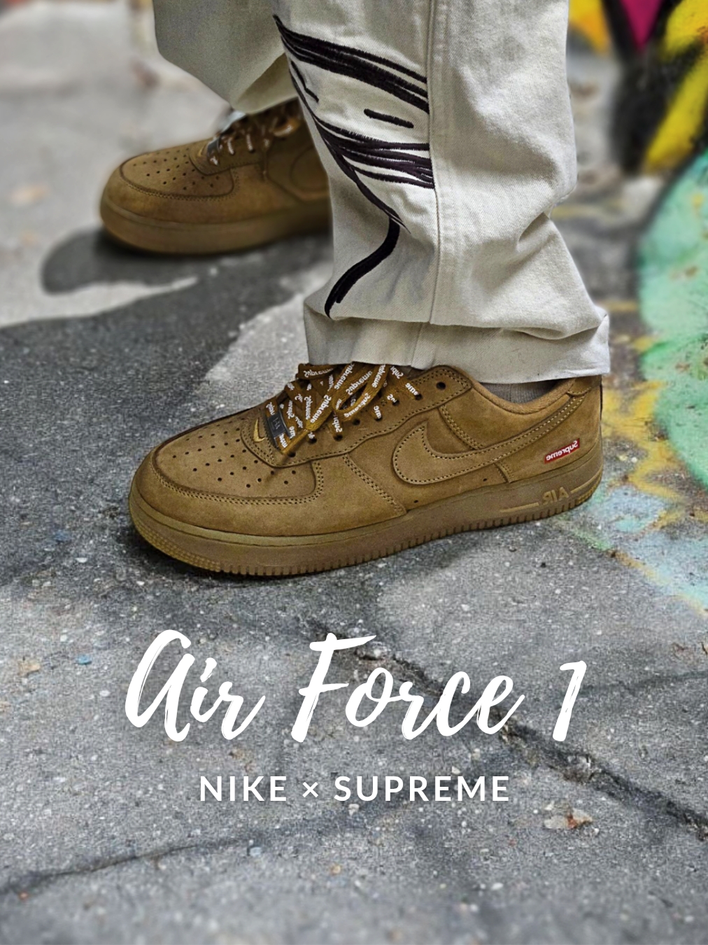 Nike x Supreme Air Force 1 Low Flax 착용 스타일