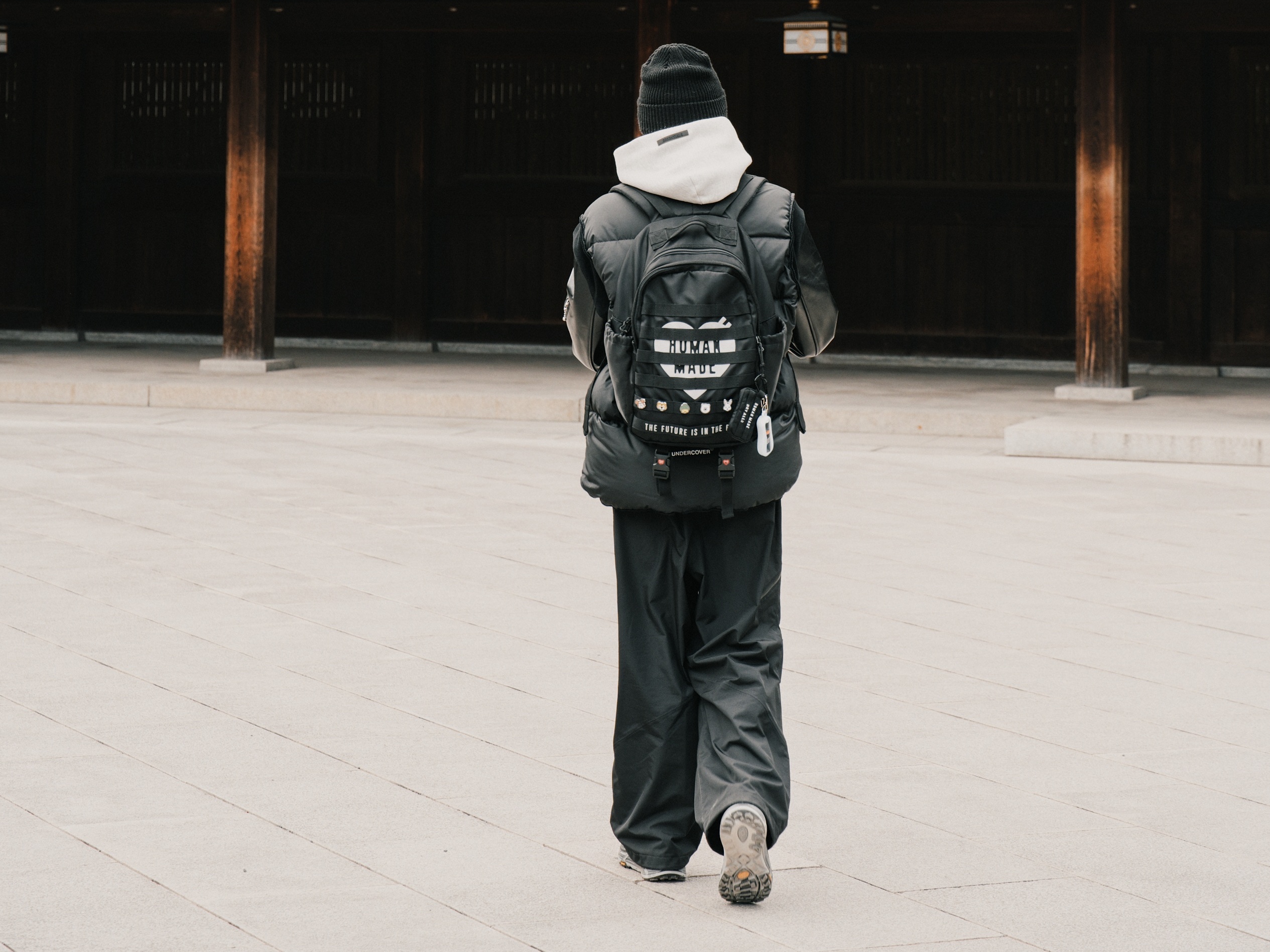 Human Made Military Backpack Black 착용 스타일 - 2