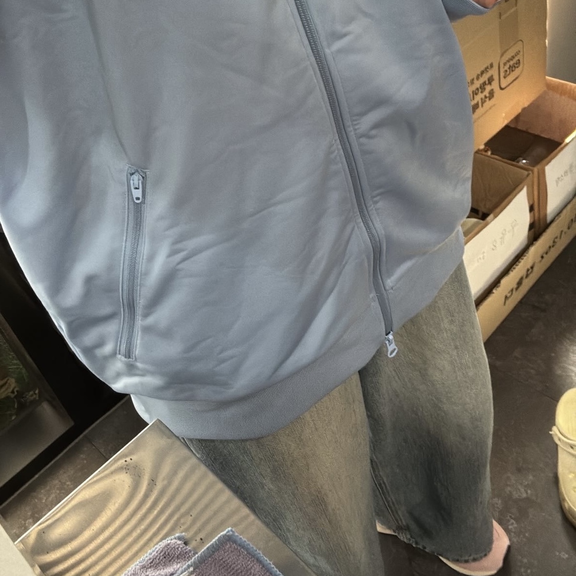 Adidas x Snidel Beckenbauer Track Jacket Ambient Sky - JP Sizing 착용 스타일