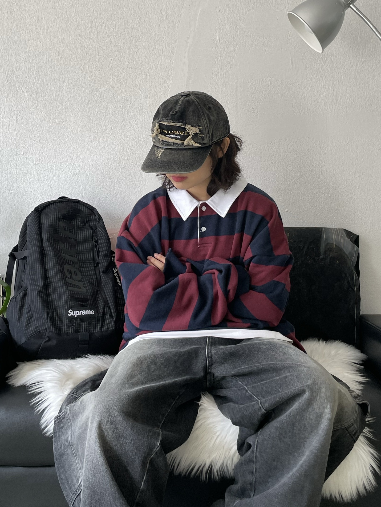 Supreme Backpack Black - 24SS, CDG Backpack Black 착용 스타일 - 7