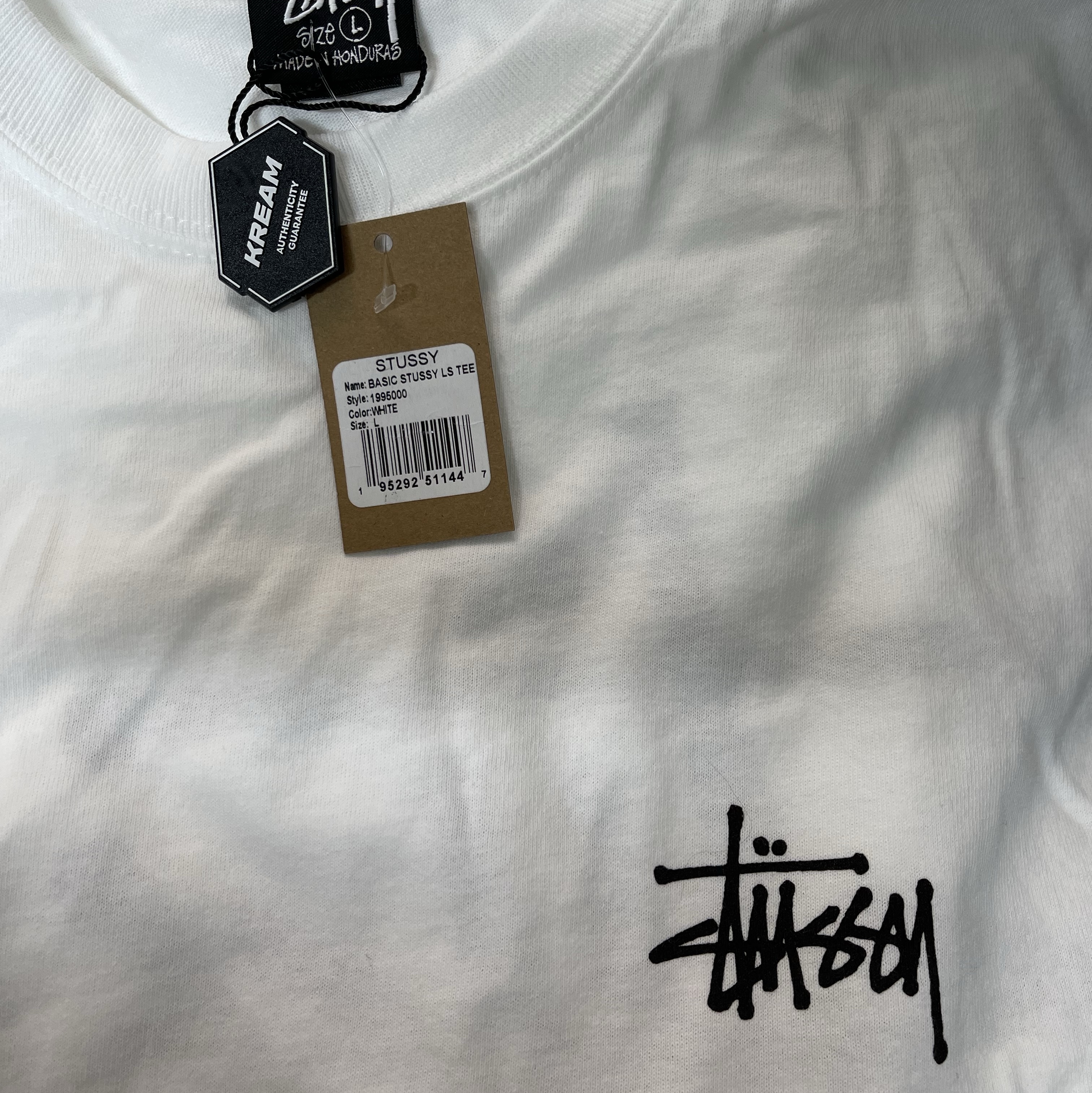 Stussy Basic Stussy LS T-Shirt White 착용 스타일