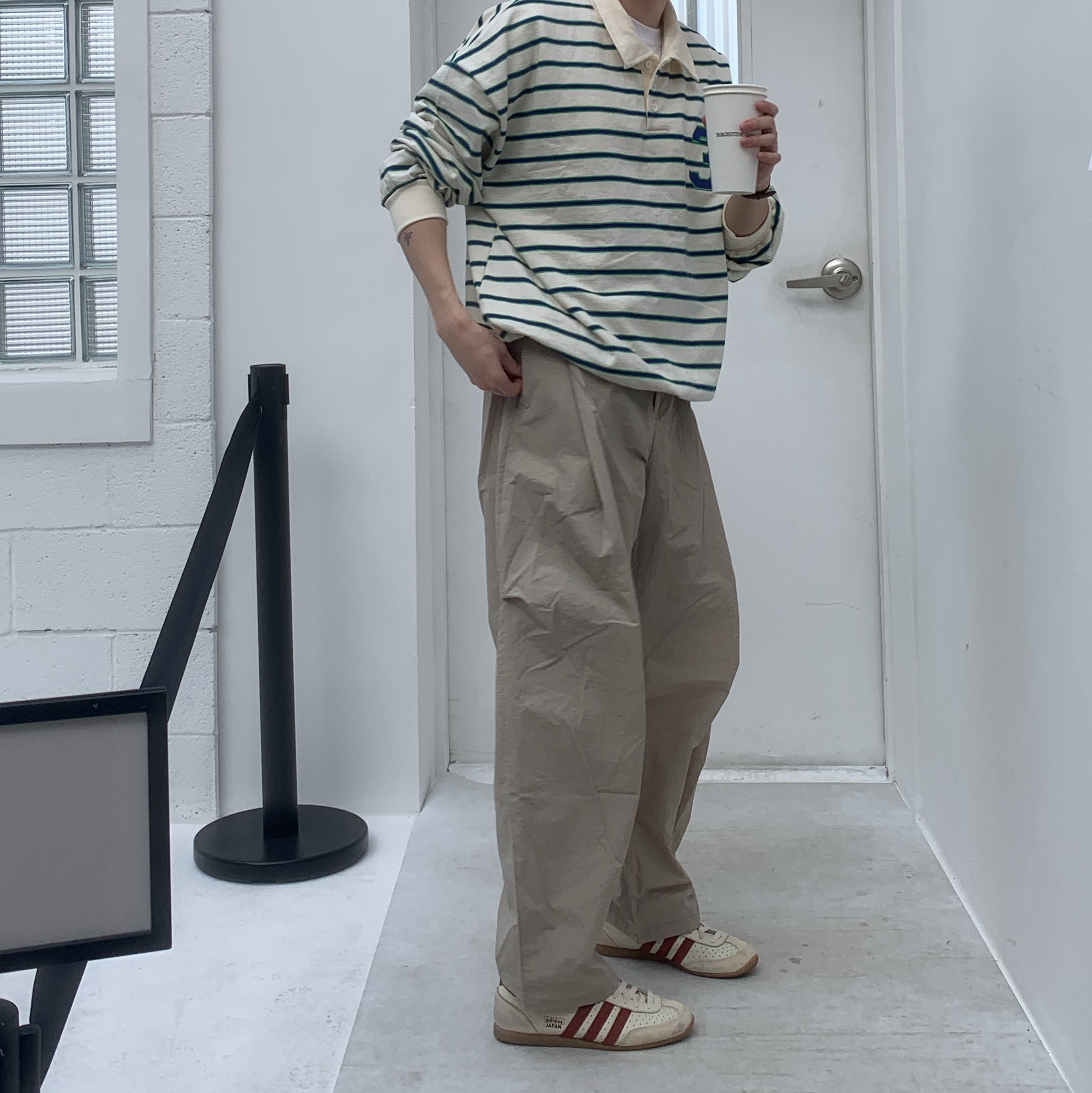 (W) Adidas Originals Japan Cream White Preloved Ruby 착용 스타일