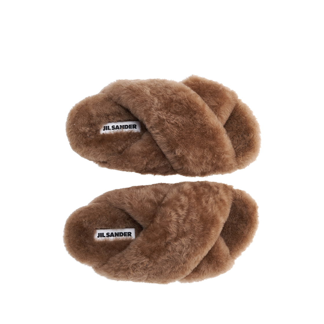 (W) 질 샌더 셔링 슬라이드 베이지((W) Jil Sander Shearling Slides Beige) - 2