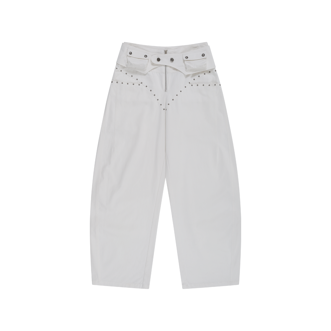 S44357 / S44358 Kashiko Belt Rivet Oval Pants Off White