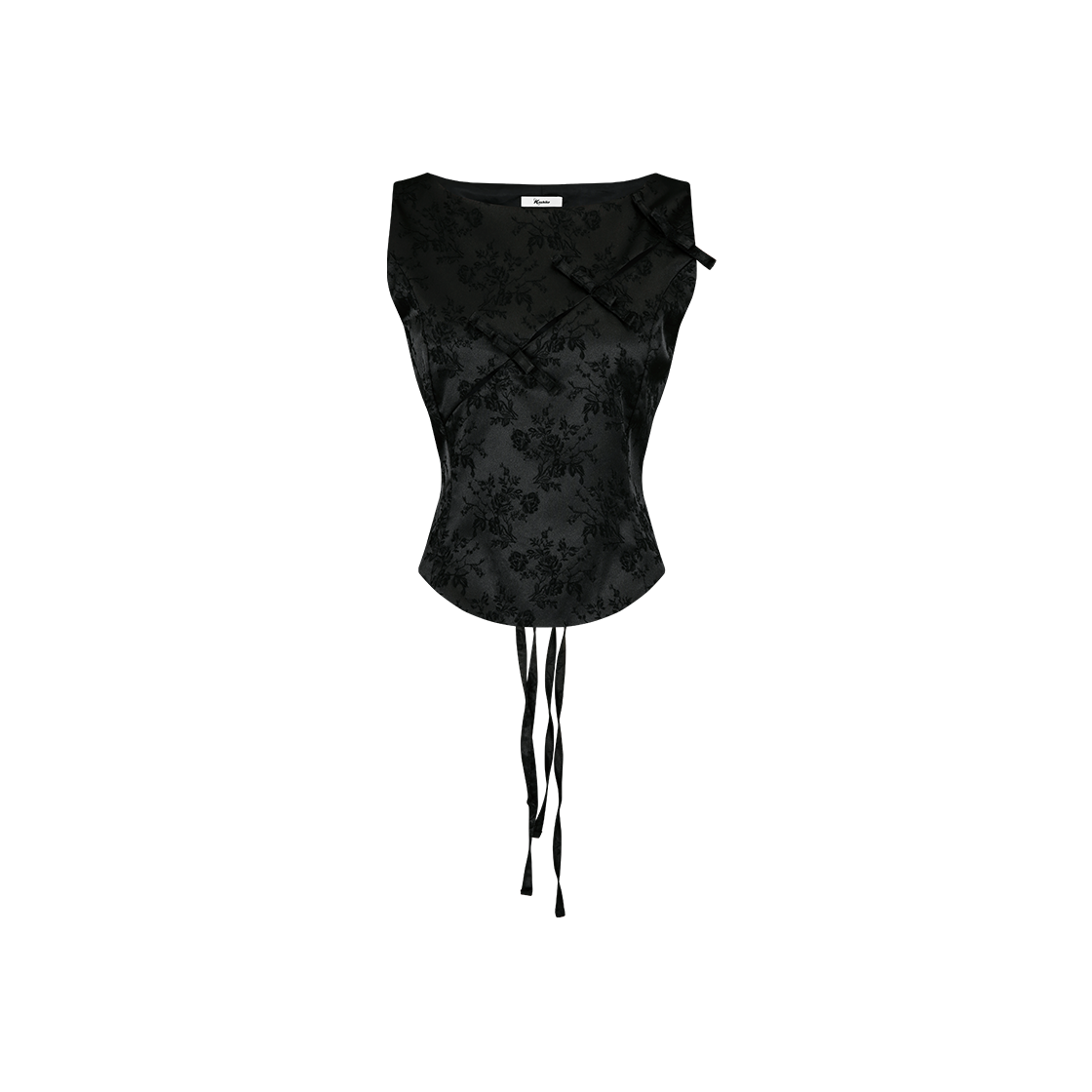 카시코 리본 패널드 슬리브리스 블랙 | Kashiko | KREAM