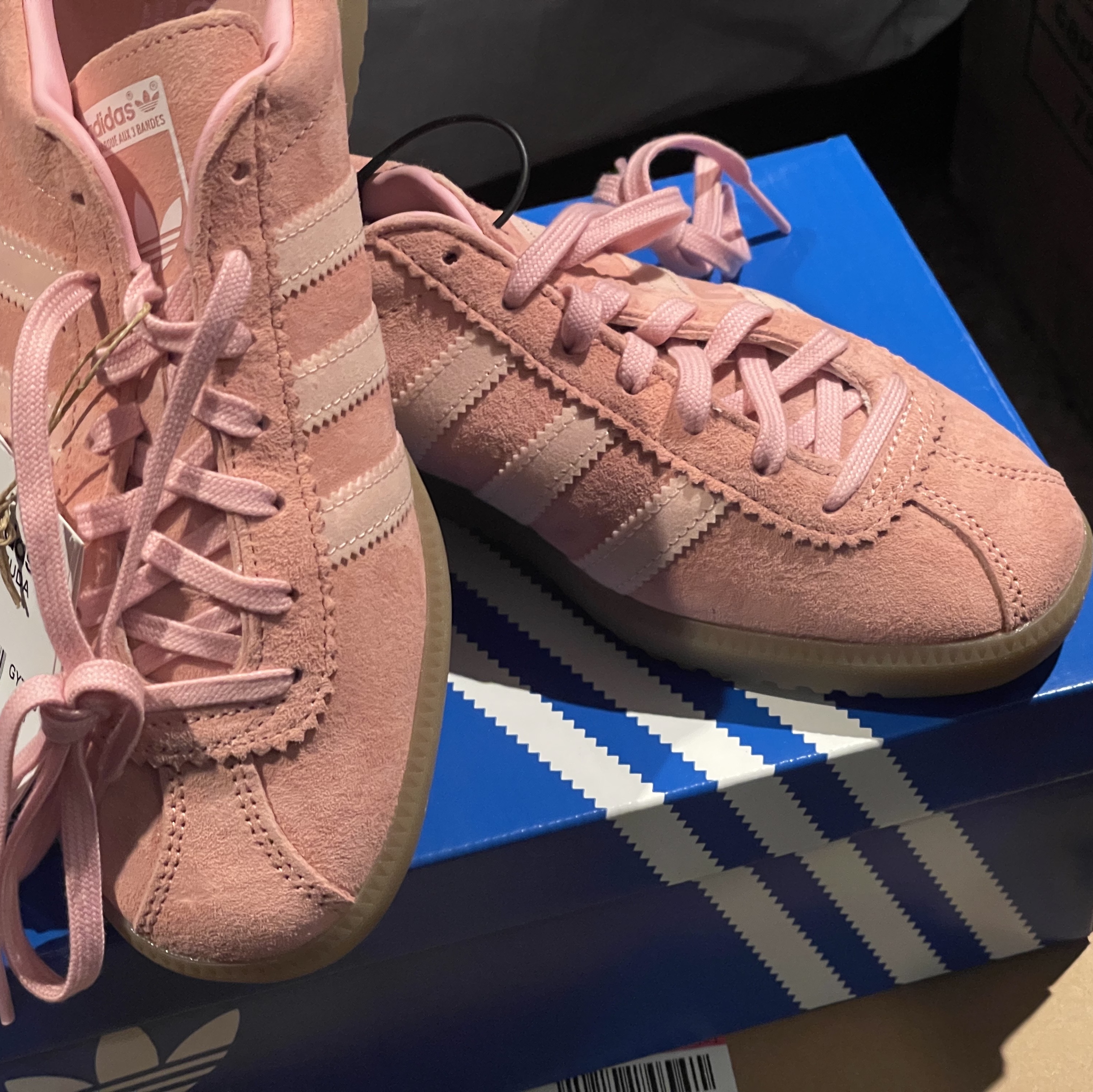 Adidas Bermuda Glow Pink 착용 스타일