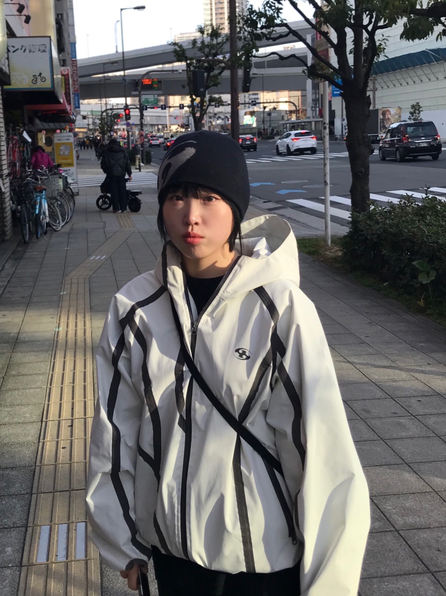 Sansan Gear Windblock Jacket Ivory - 22SS, Sansan Gear Logo Beanie Black - 22FW 착용 스타일