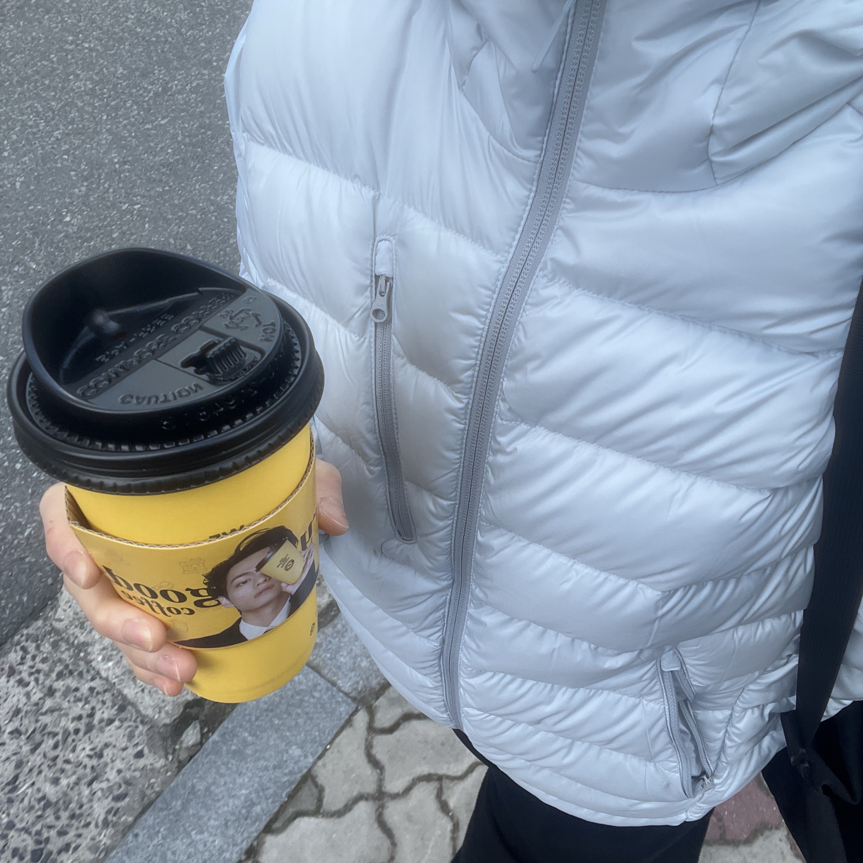 Musinsa Standard City Leisure Hooded Light Down Jacket Cloudy Blue 착용 스타일