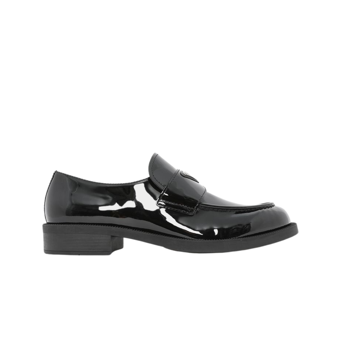 2DE145-069-F0002 Prada Plaque Leather Loafers Black