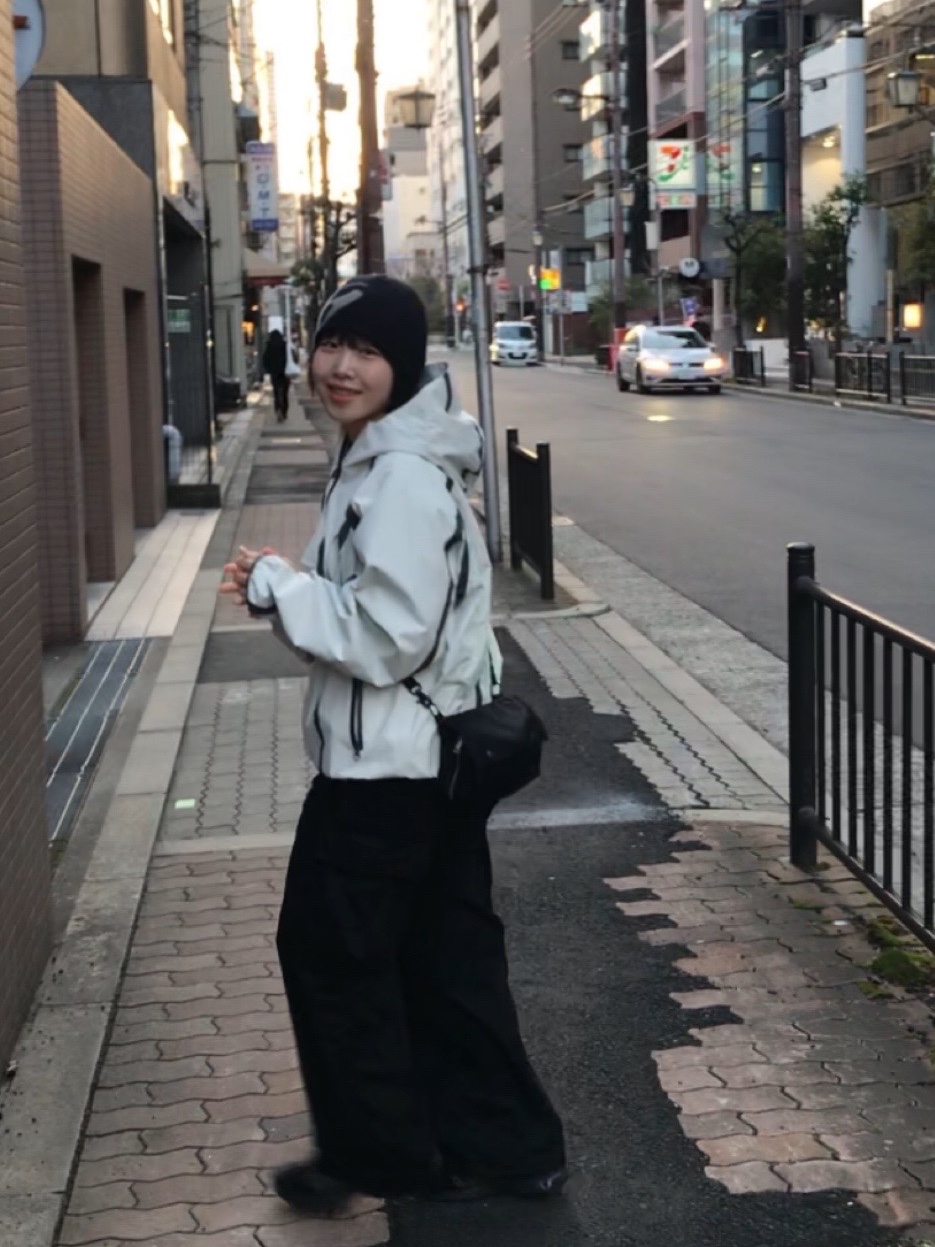 Sansan Gear Windblock Jacket Ivory - 22SS, Sansan Gear Logo Beanie Black - 22FW 착용 스타일