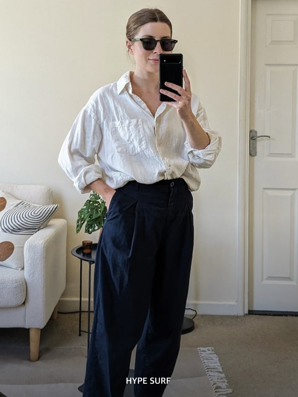 Zara x Ader Error Striped Poplin Shirt Stripe, SLOW RECORD HOUSE Seersucker Oversized Check Shirts Red 착용 스타일 - 7