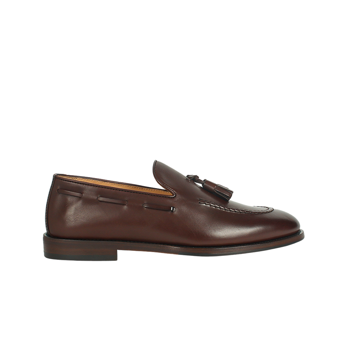 MZUDIPB703-C2772 Brunello Cucinelli Tassel Leather Loafer Brown