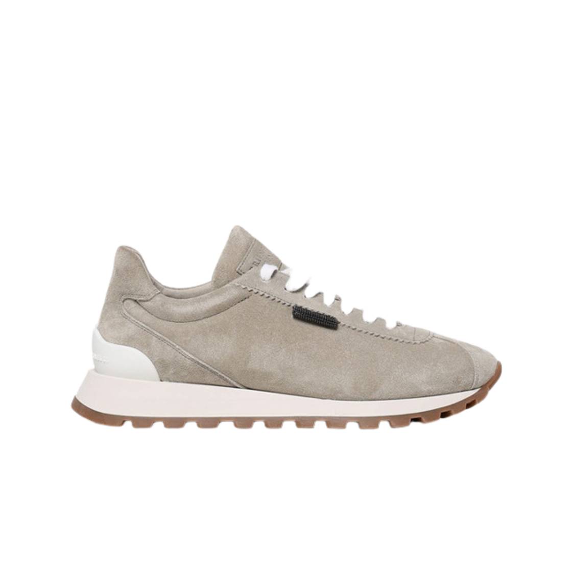 MZSFG2110-C2657 (W) Brunello Cucinelli Suede Rubber with Shiny Tab Beige