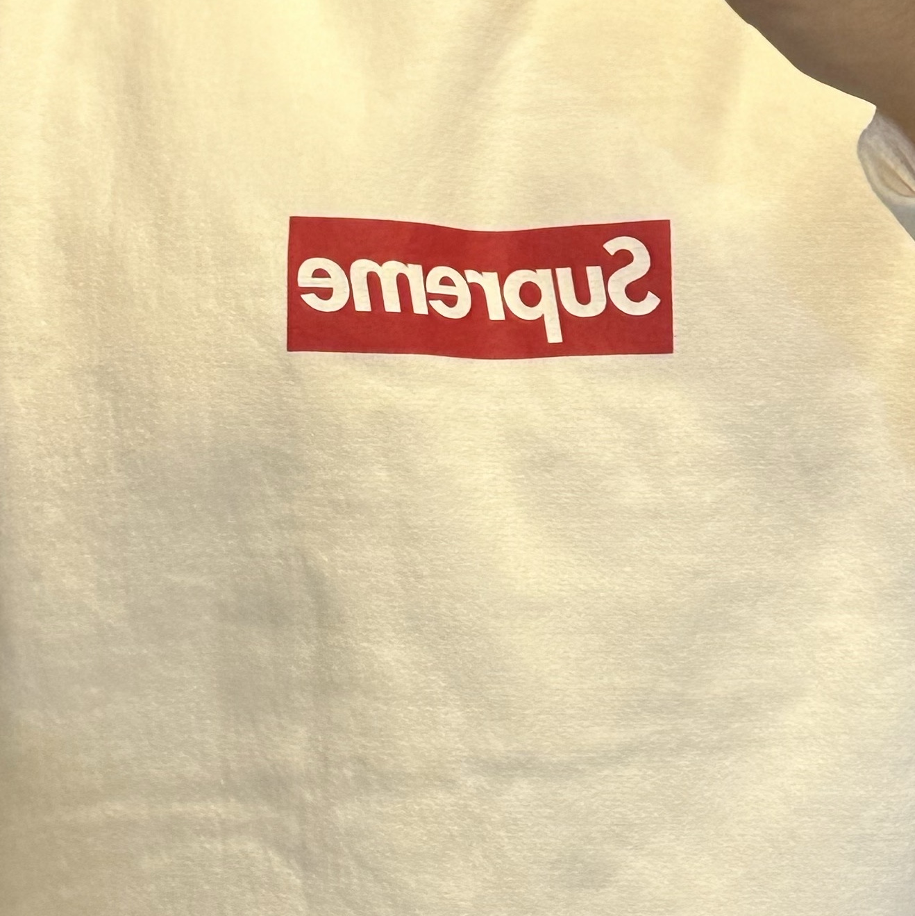 Supreme Washed Box Logo Crewneck White - 25SS 착용 스타일
