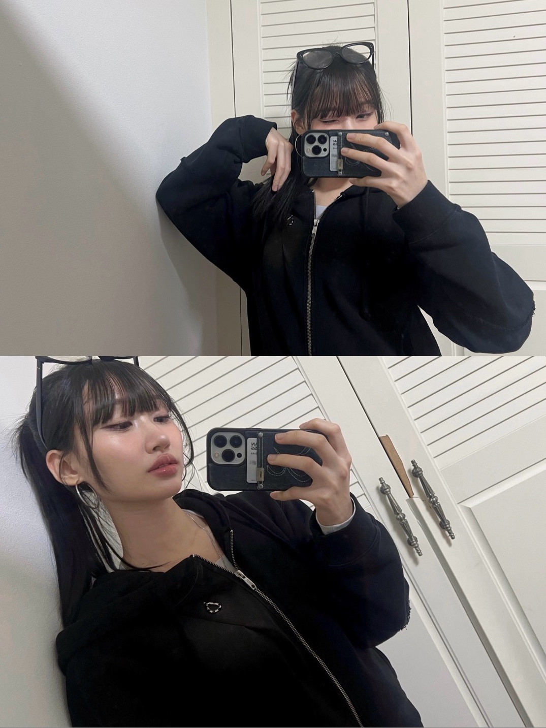 코스트퍼킬로 에시메트리 집 후디 블랙 착용 스타일 - 2