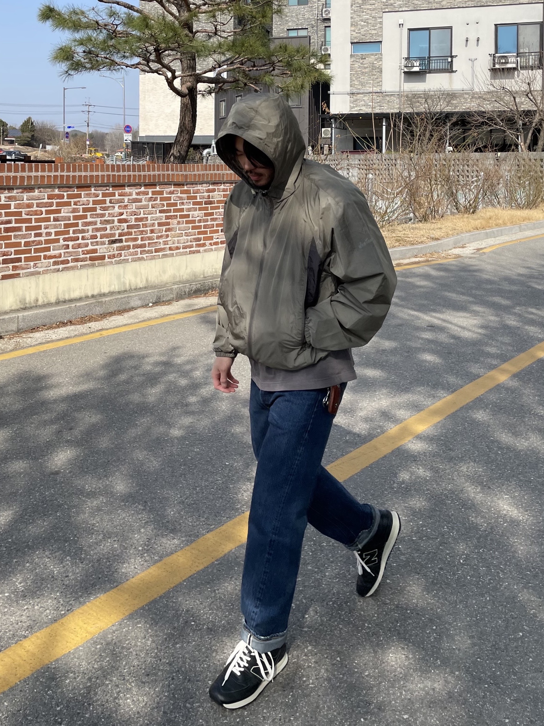 Wildthings Army Jacket Sage Green 착용 스타일 - 4