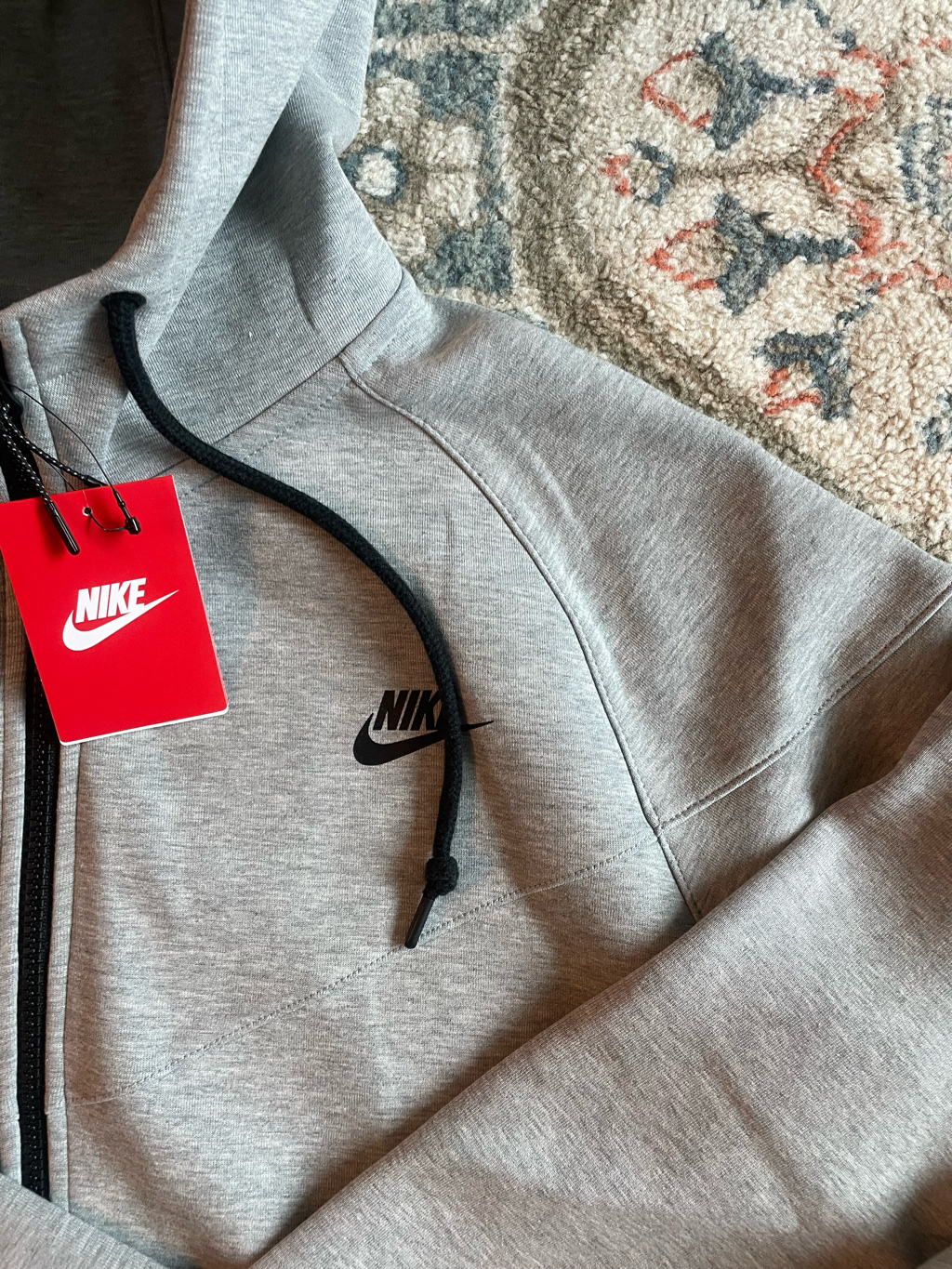 Nike NSW Tech Fleece OG Full Zip Hoodie Dark Grey Heather - Asia 착용 스타일 - 3