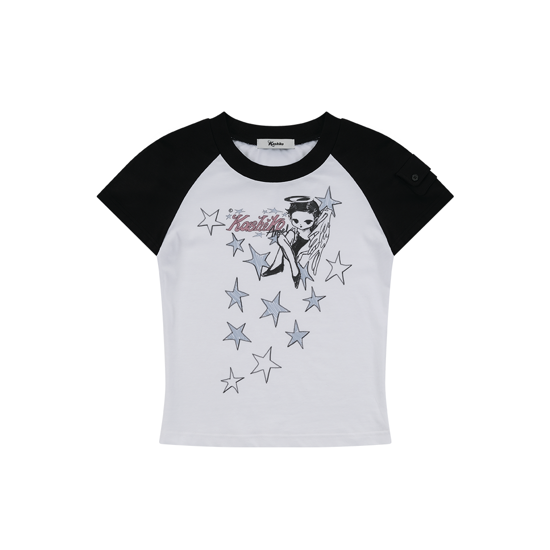 【ぱぴ】Kashiko 韓国 Angelic Pocket Tシャツ 카시코 엔젤릭 포켓 래글런 티셔츠 | Kashiko | KREAM