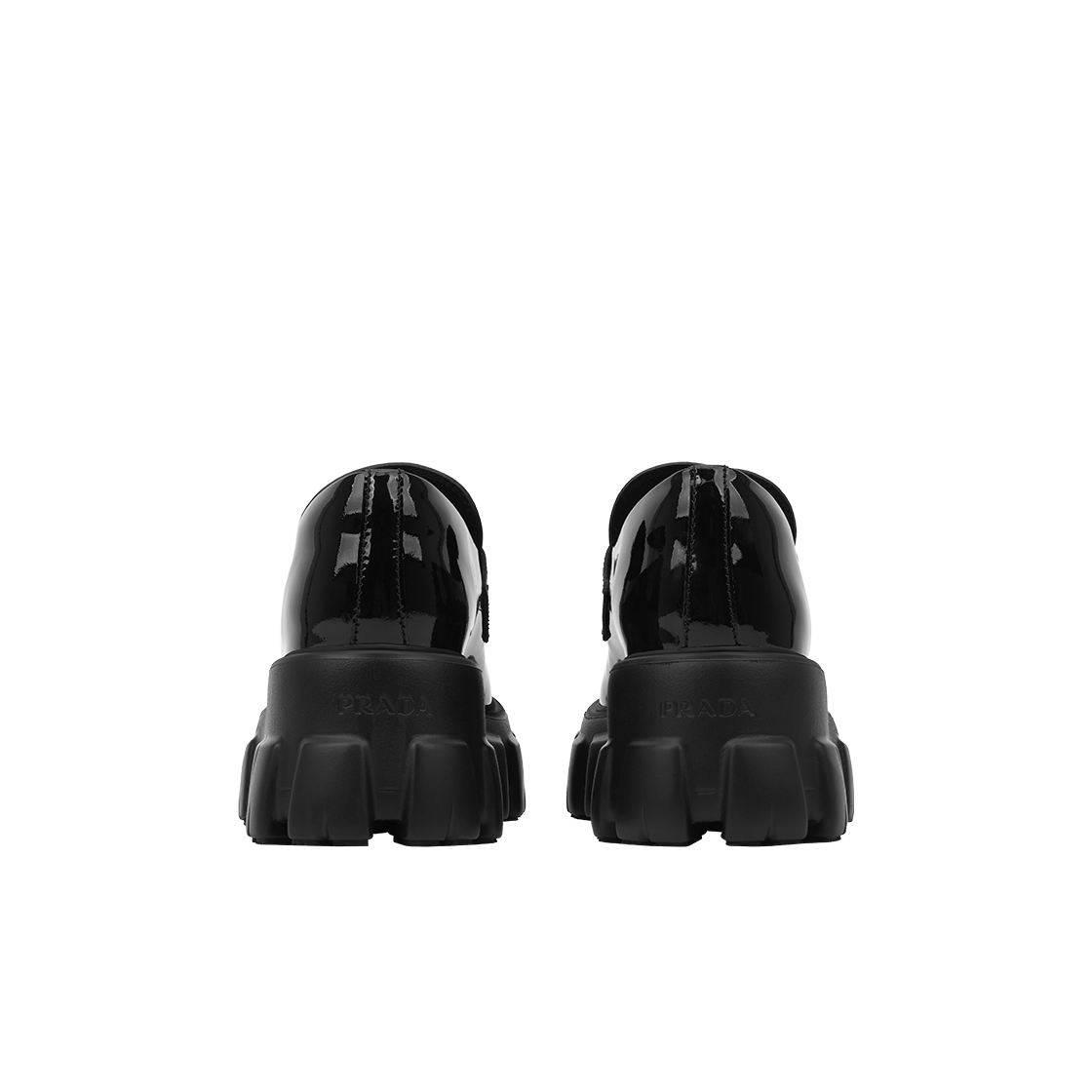 (W) 프라다 모놀리스 페이턴트 레더 로퍼 블랙((W) Prada Monolith Patent Leather Loafers Black) - 6