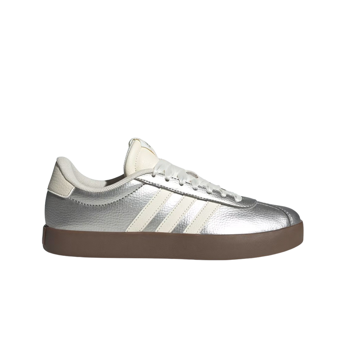 (W) 아디다스 VL 코트 3.0 실버 메탈릭 오프 화이트((W) Adidas VL Court 3.0 Silver Metallic Off White) - 1