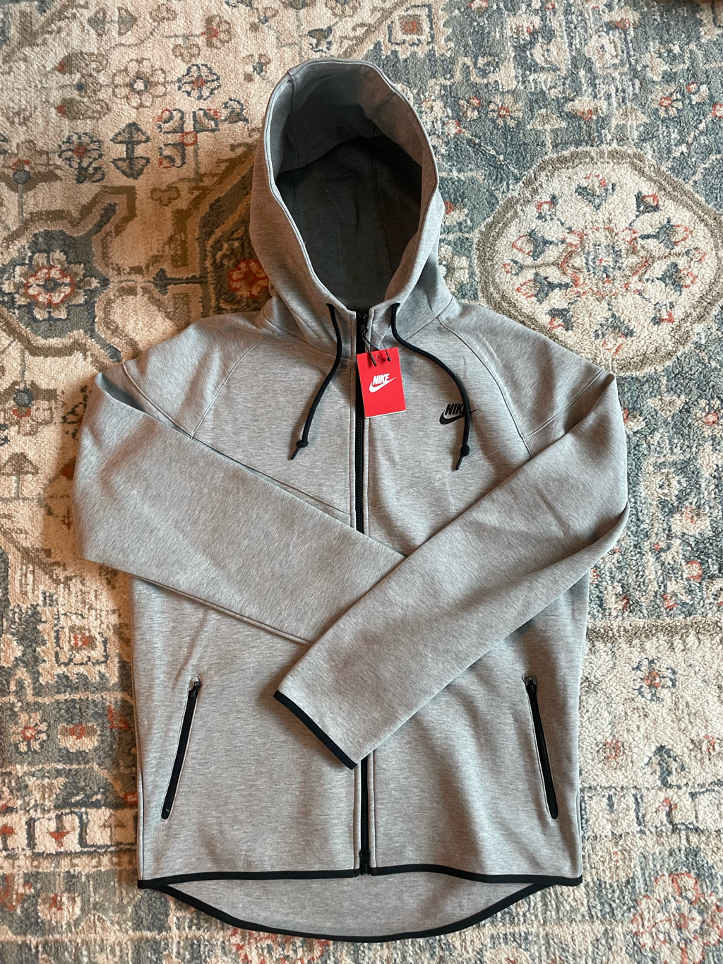 Nike NSW Tech Fleece OG Full Zip Hoodie Dark Grey Heather - Asia 착용 스타일 - 1