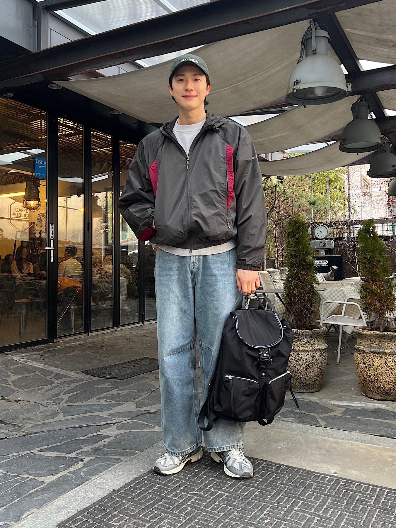 와일드띵스 아미 자켓 그라파이트 착용 스타일 - 4