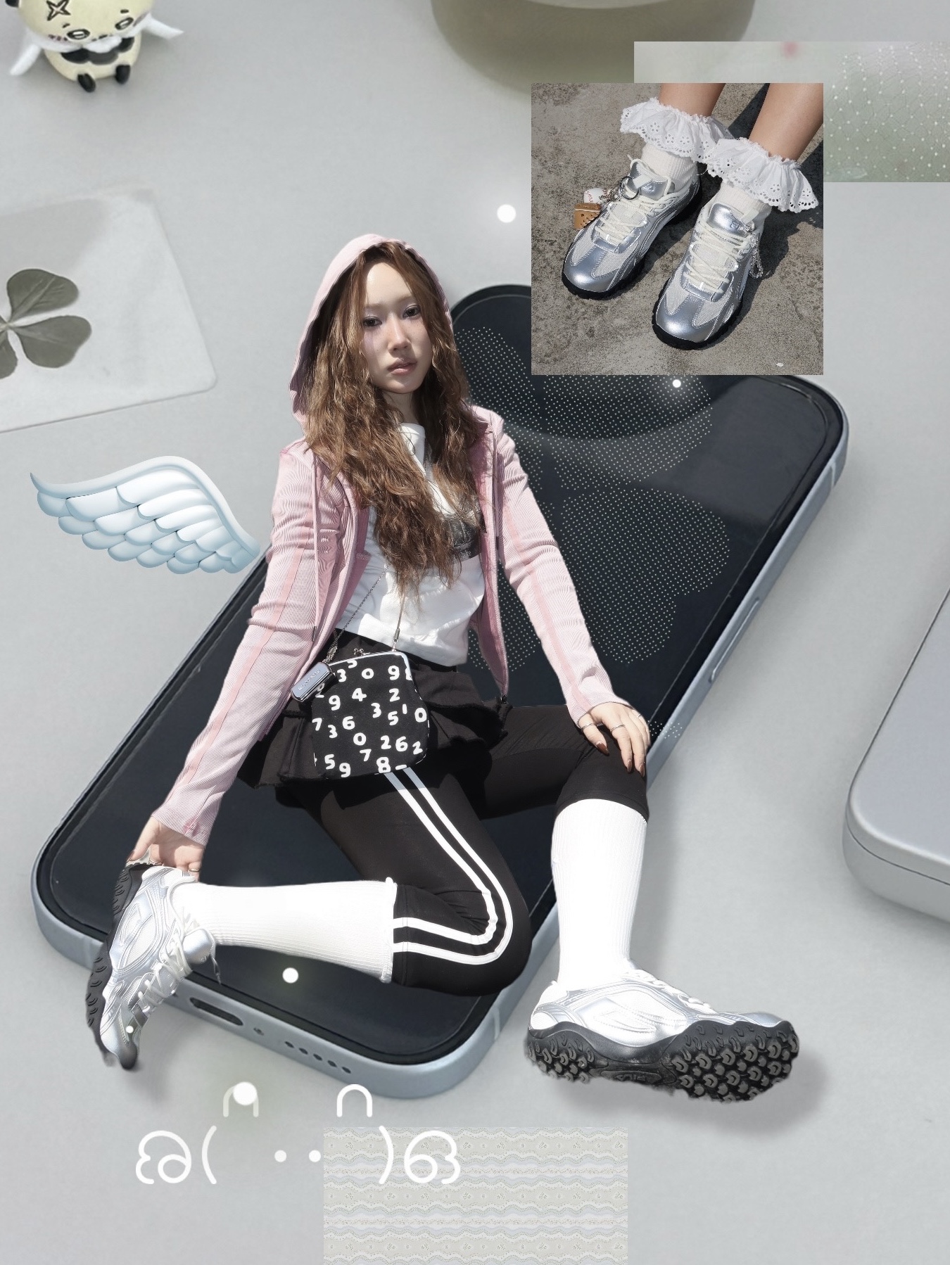[6% 적립] FILA Echappe Ms Silvermoon 착용 스타일 - 1