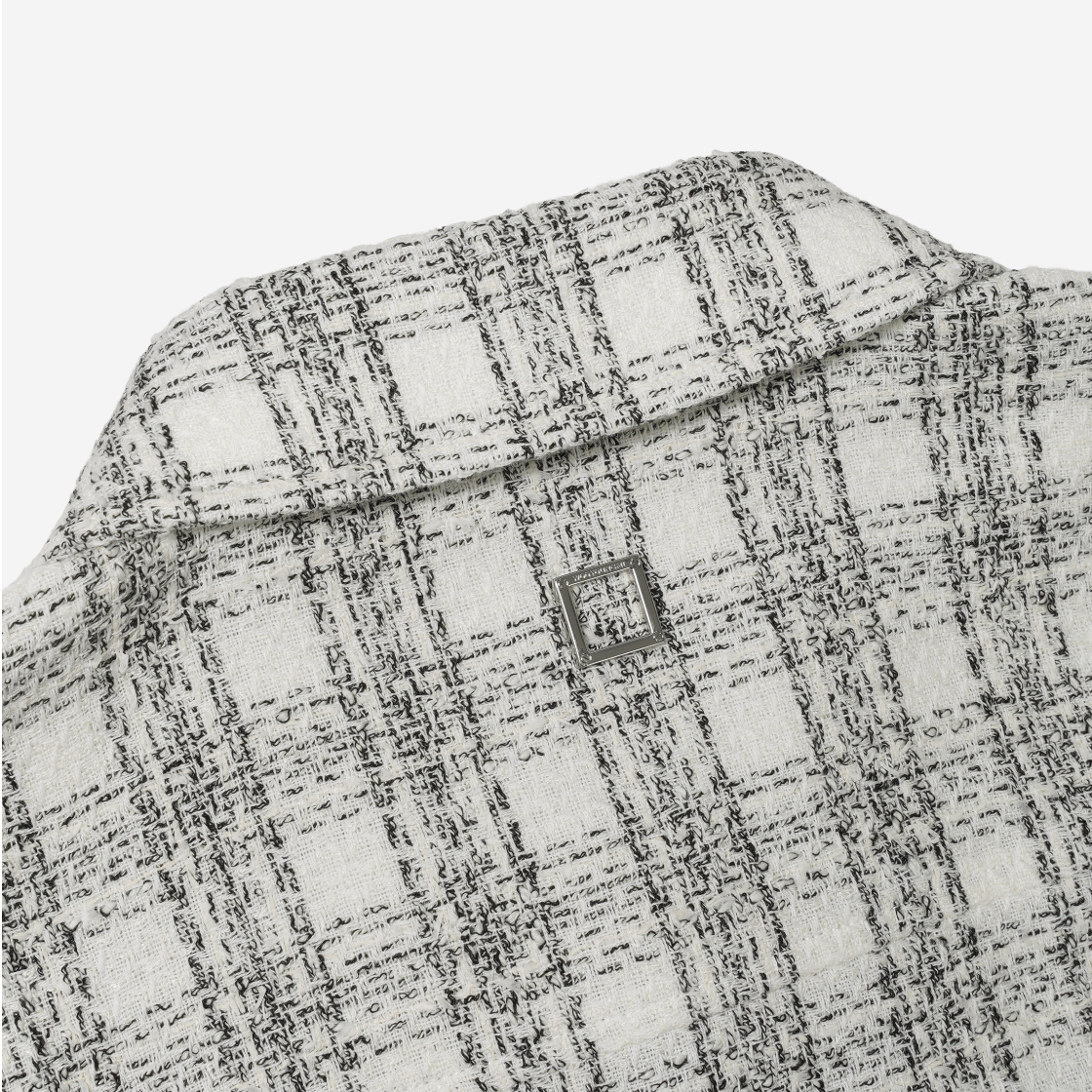 우영미 트위드 체크 셔츠 화이트 - 25SS(Wooyoungmi Tweed Check Shirt White - 25SS) - 6