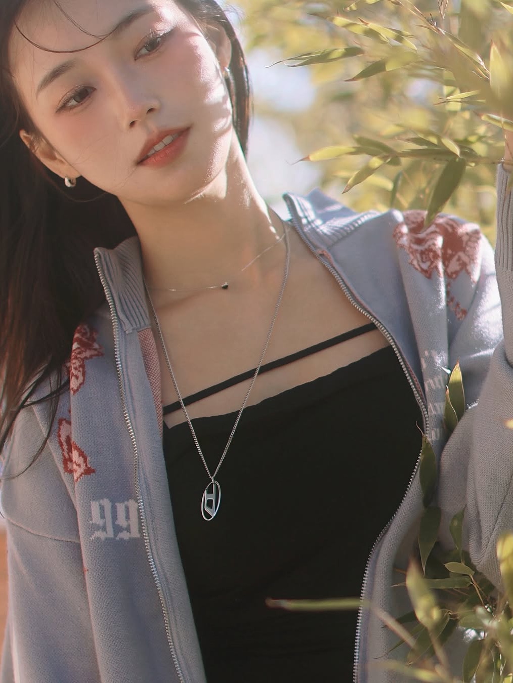 Diesel Dx1534 Stainless Steel Chain Necklace Silver 착용 스타일