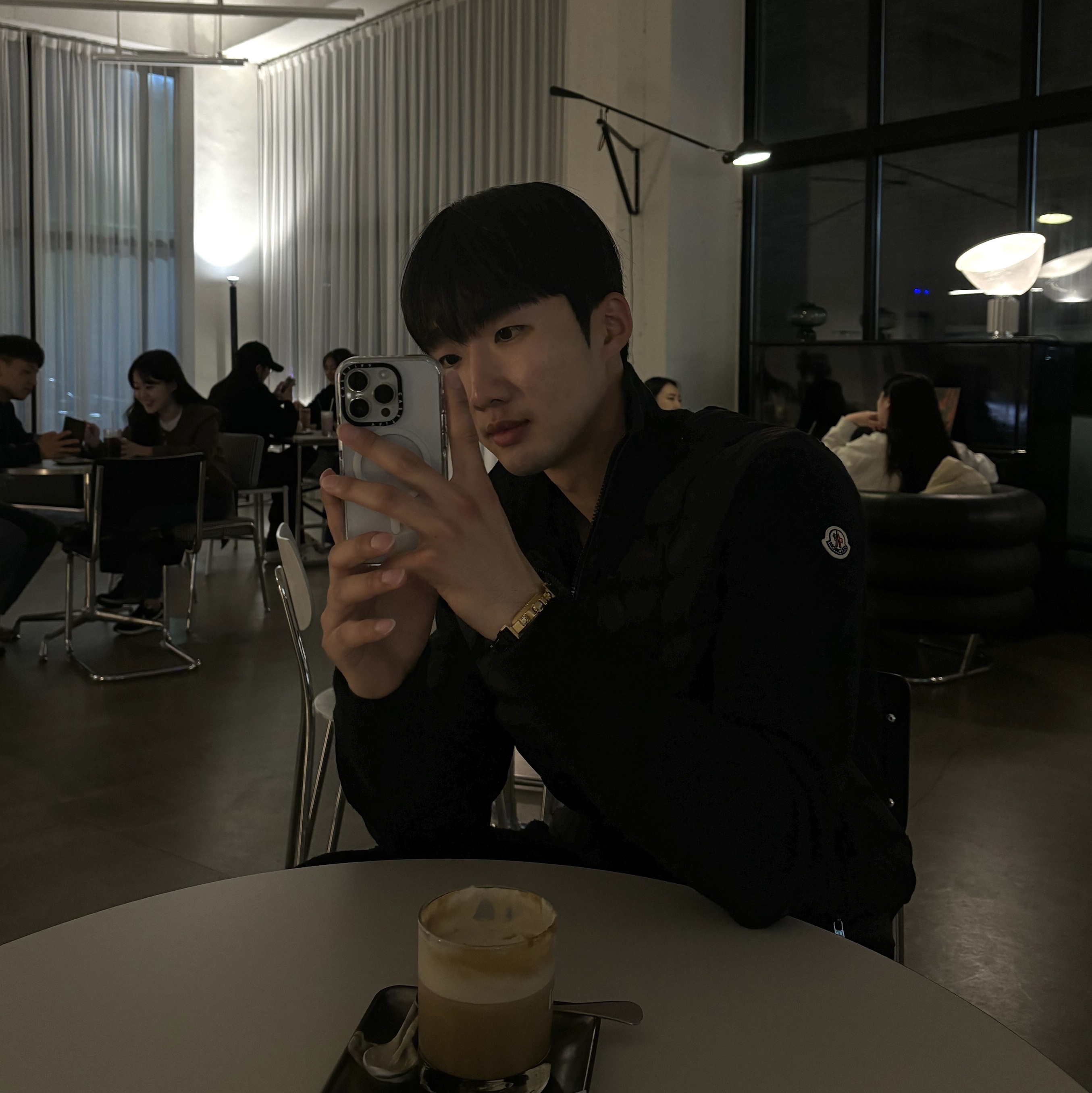 Moncler Padded Wool Cardigan Black - 23FW 착용 스타일 - 1
