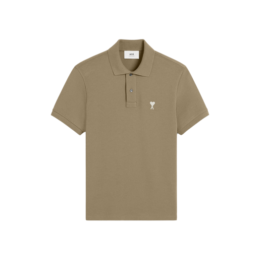AMI de Coeur Oragnic Cotton Polo Shirt Green Off White