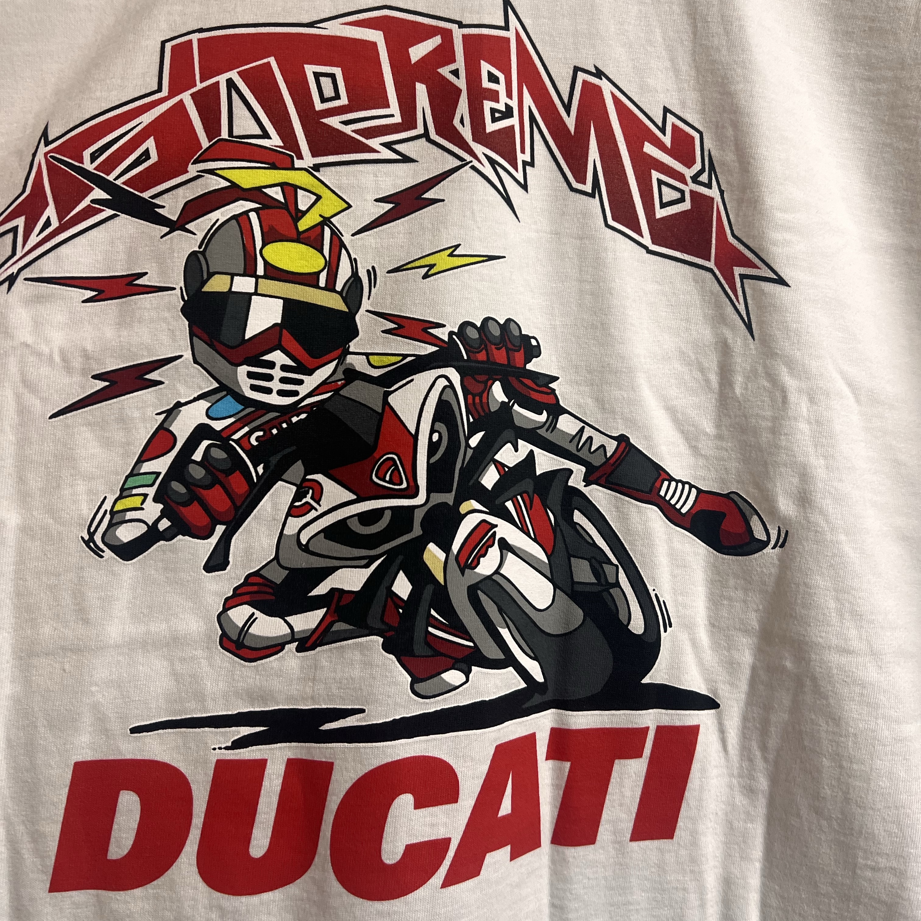 Supreme x Ducati Bike T-Shirt White - 24SS 착용 스타일