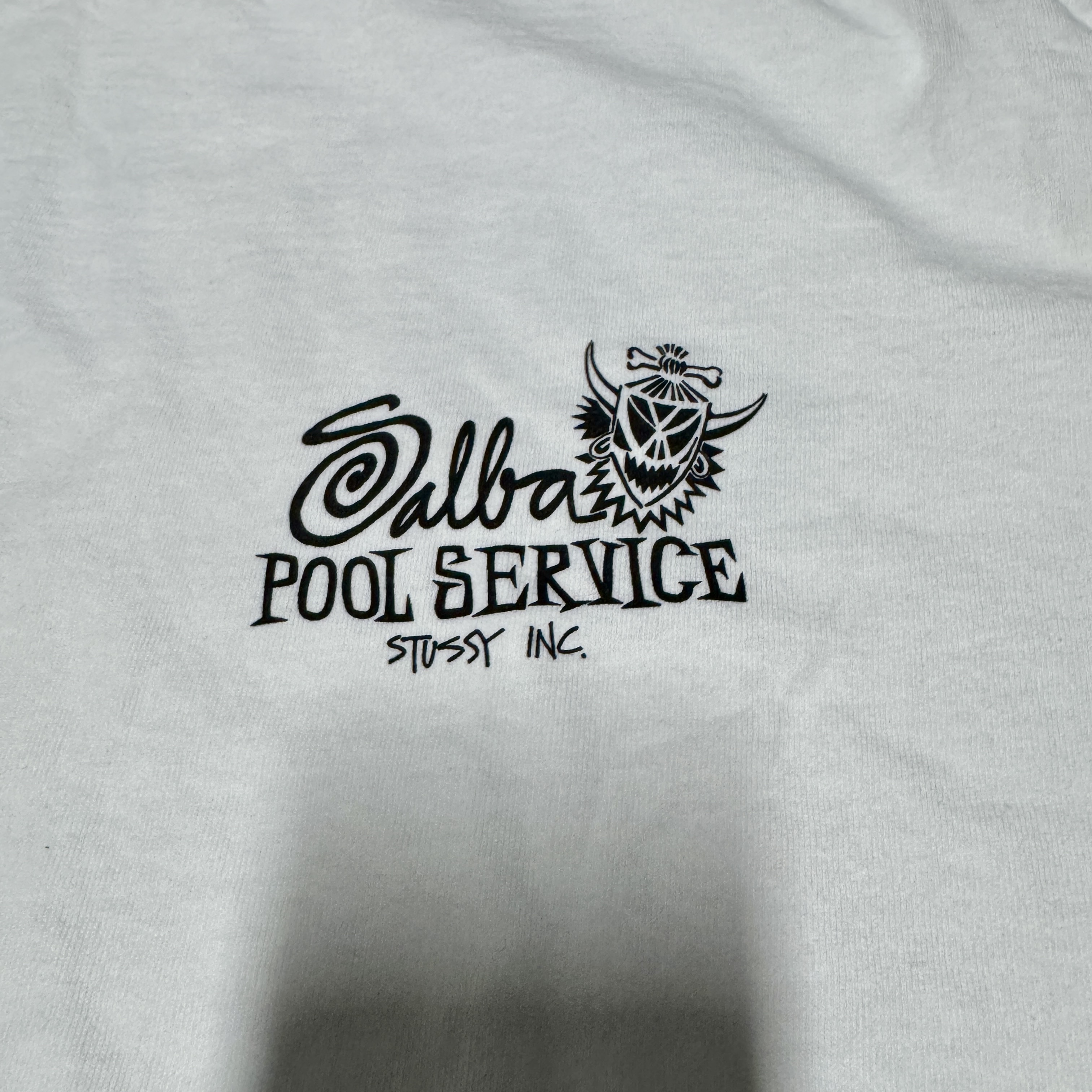 Stussy Pigment Dyed Pool Service T-Shirt Natural 착용 스타일 - 1