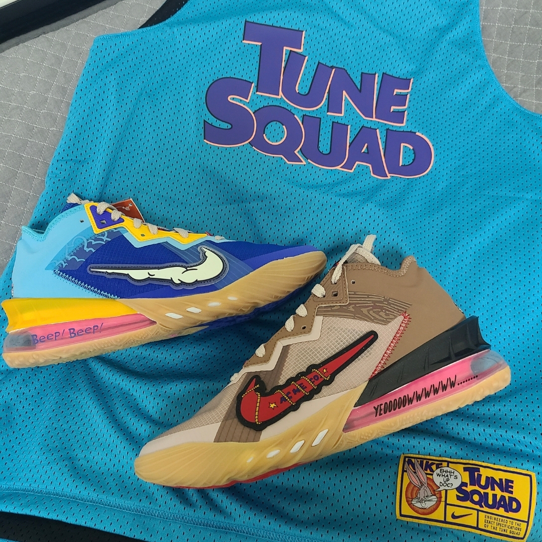 Nike LeBron 18 Low Wile E. vs Roadrunner 착용 스타일