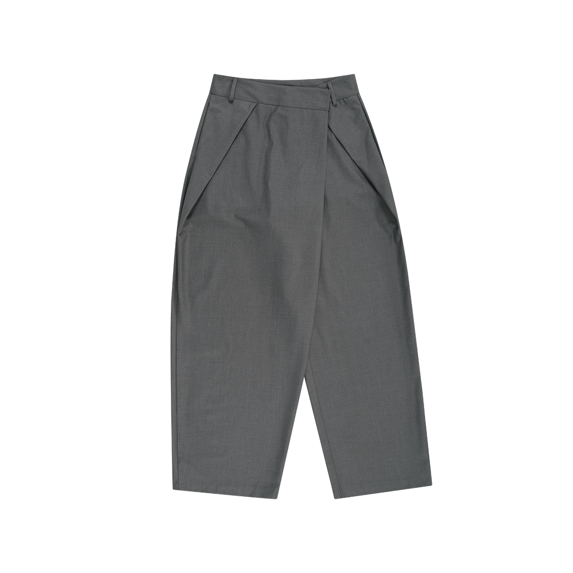 S44375 / S44376 Kashiko Pintuck Asymmetric Trousers Gray