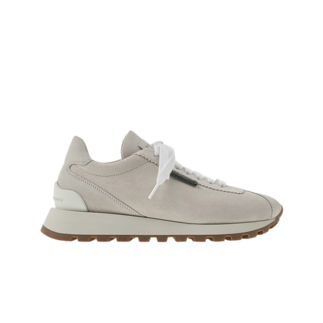 MZSFG2110-C159 (W) Brunello Cucinelli Suede Rubber with Shiny Tab Bianco