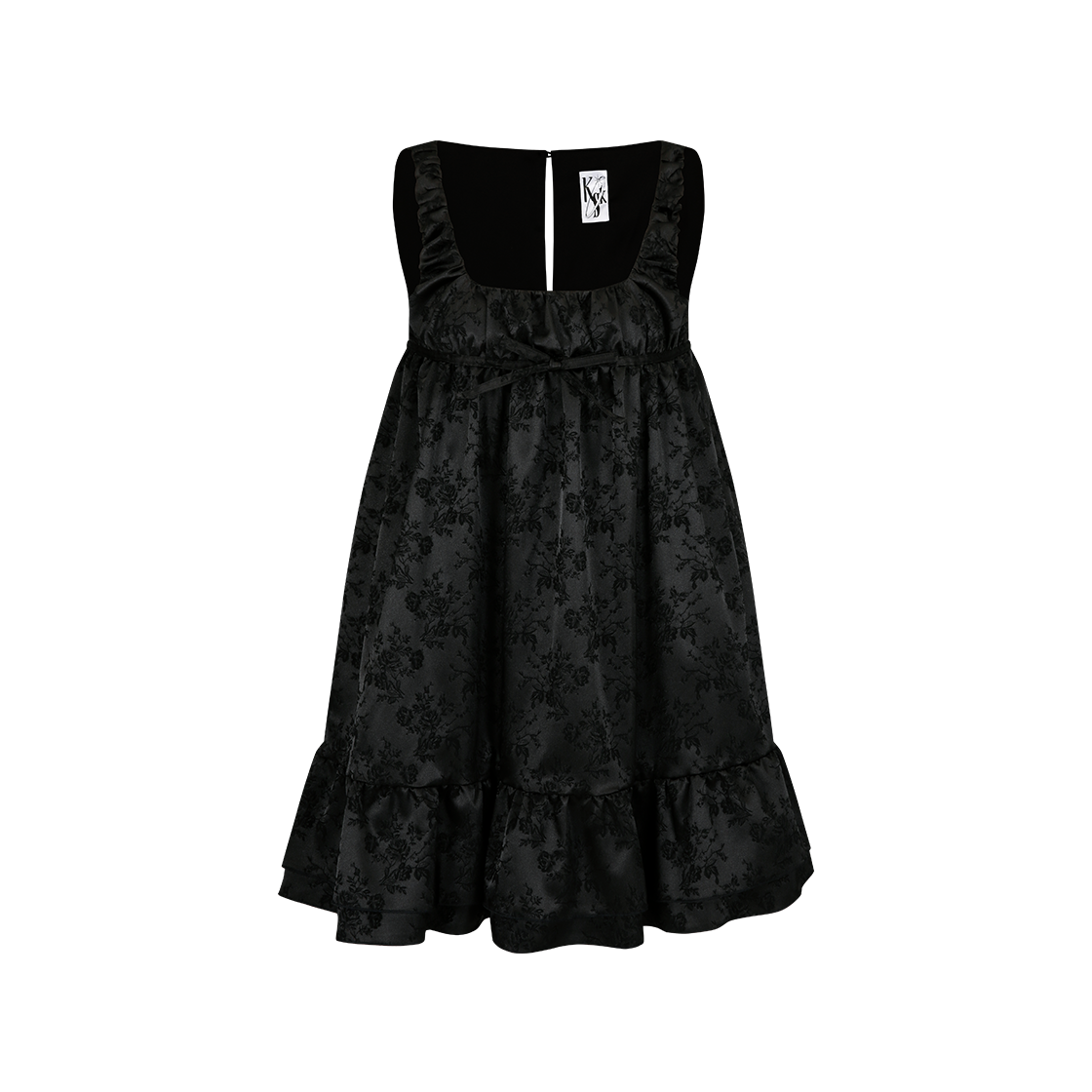 S44389 / S44390 Kashiko Ribbon Balloon Dress Black