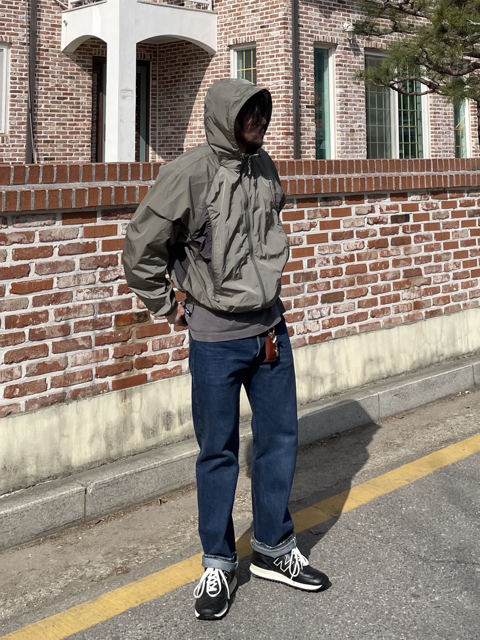 Wildthings Army Jacket Sage Green 착용 스타일 - 5