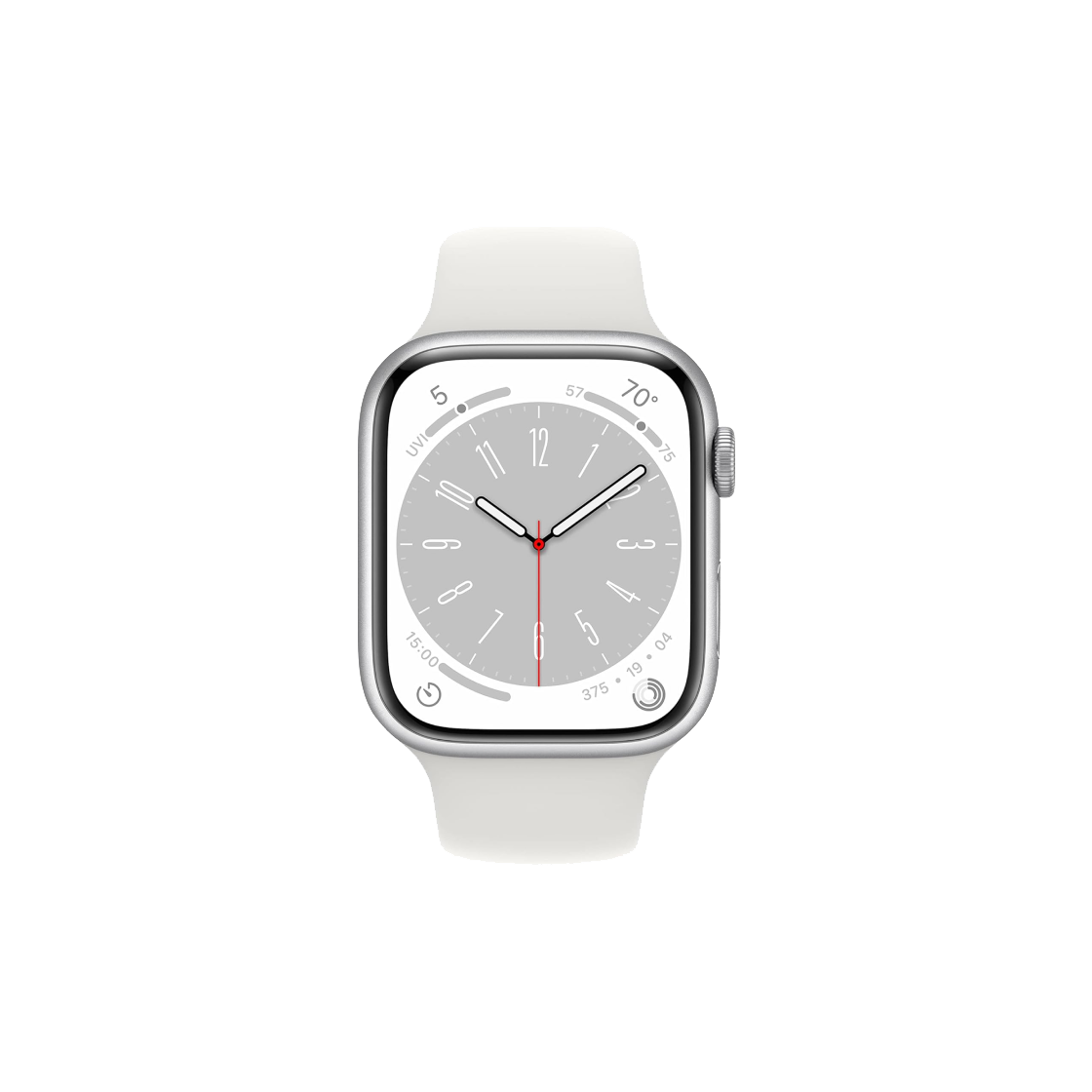 [A등급] 리퍼비시 애플워치 8 45mm GPS 실버 알루미늄 케이스 스포츠 밴드 화이트([A등급] Refurbished Watch Series 8 45mm GPS Silver Aluminium Case with Sport Band White)