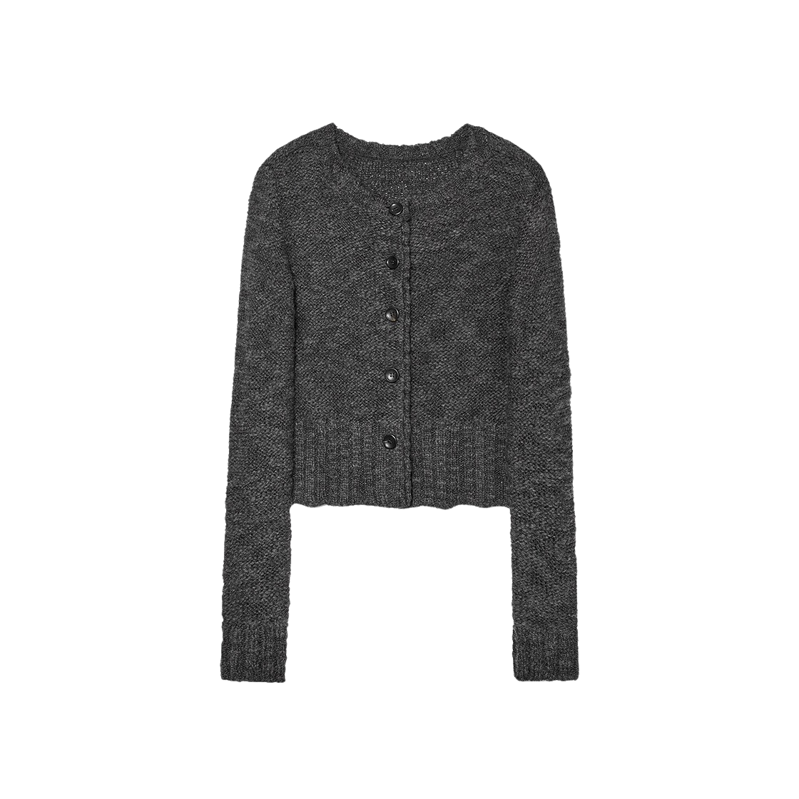 킨더살몬 우먼 부클 가디건 차콜 - FW23