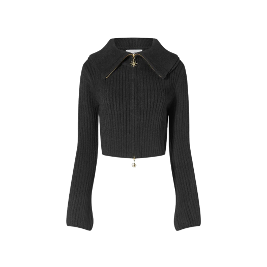 HSAA443RB House of Sunny Women Double Collar Peggy Cardigan Black