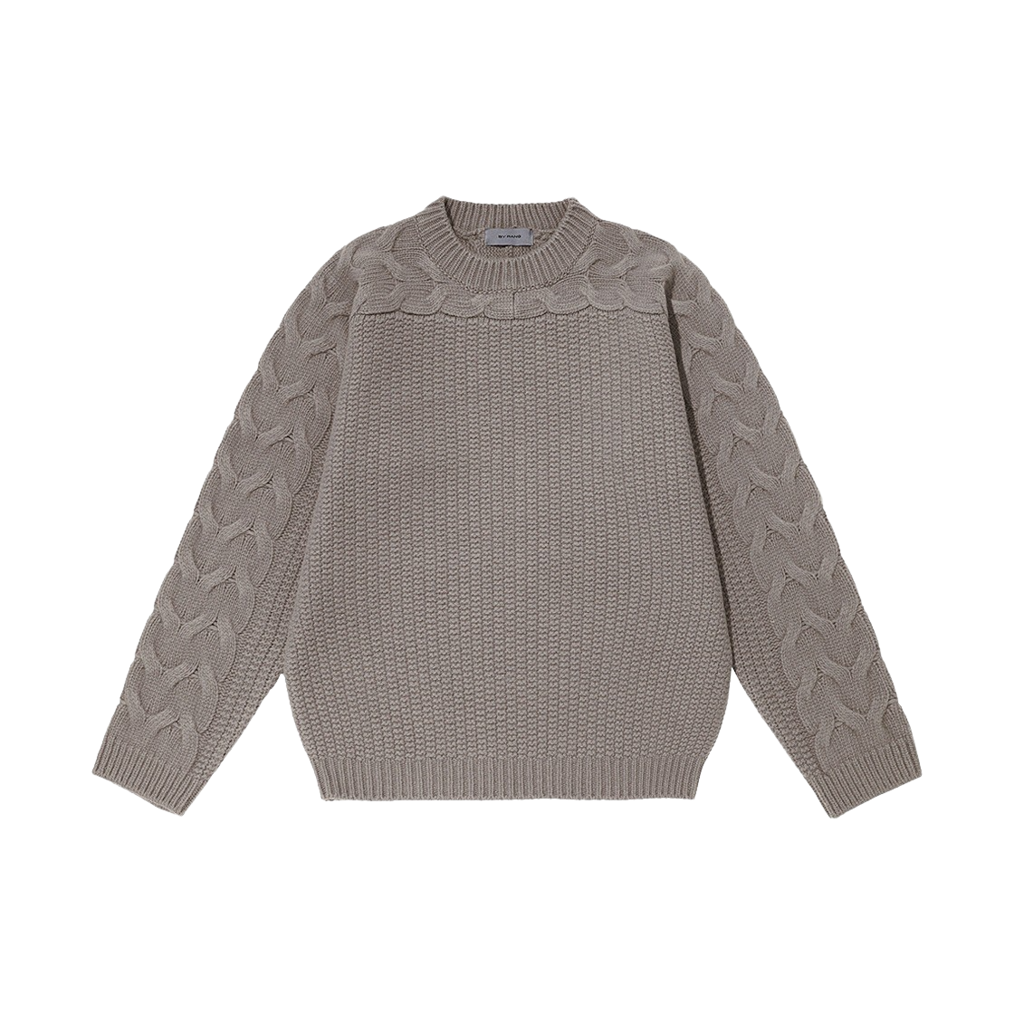 BR023NTC0001C04 BY RANG Cable Wool Cashmere Sweater Cocoa