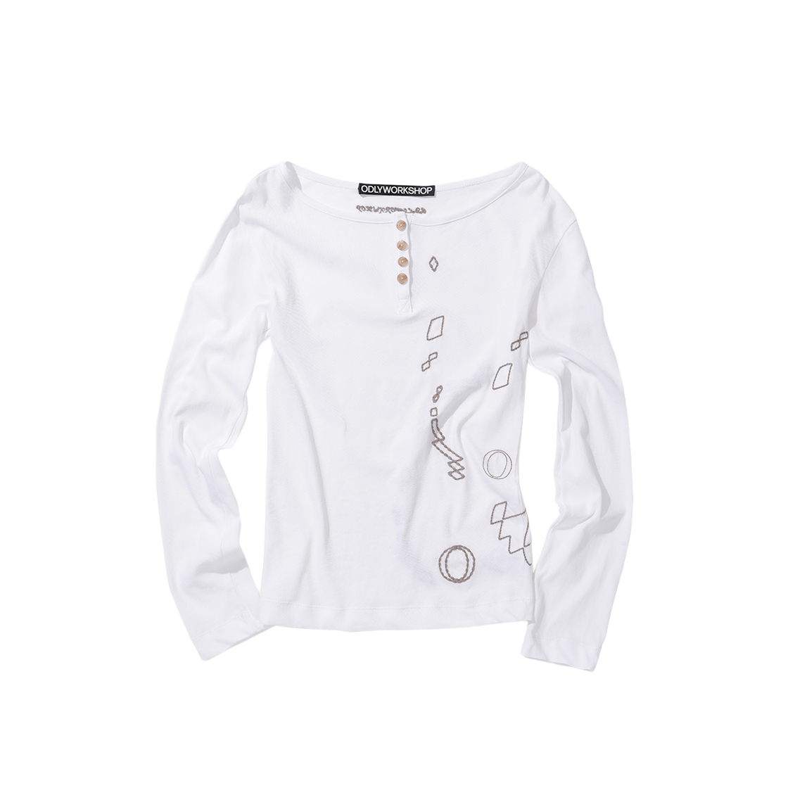 WGTS2501017-1 Odlyworkshop Stitch Henley Tee Breeze