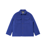 BY RANG Wool Blend Pocket Shirt Jacket Blue