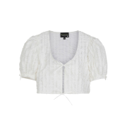 [KREAM 단독] Maison Cleo Women Anne Cotton Ruffled Blouse Off White