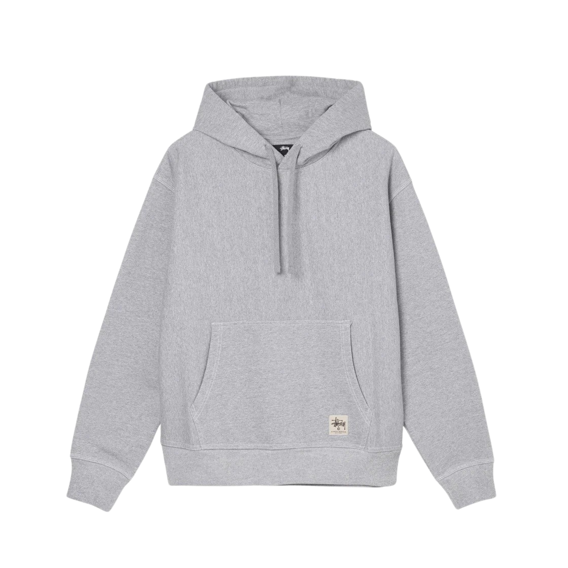 KM4ATSHST164GY Stussy Contrast Stitch Label Hoodie Grey Heather