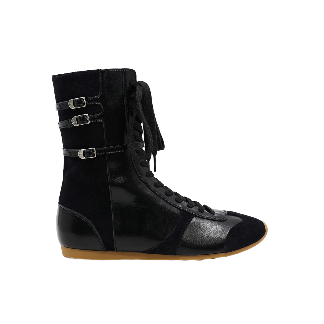 무드나잇 신디 3벨티드 복서 레이스업 스니커즈 블랙