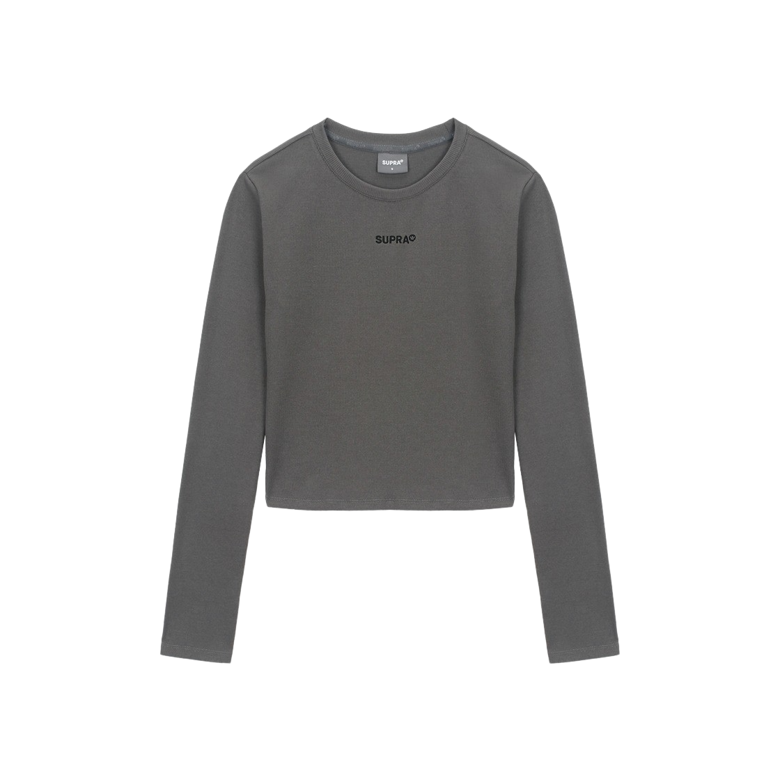 WWRL40244-DGS Supra Women's Small Logo Slim Fit Long-Sleeved T-Shirt Gray - 대표 이미지 #1
